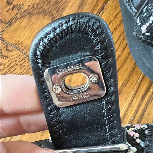 100% authentic CHANEL Black colorful tweed dad sandal size 35 / 6 - Picture 5 of 8